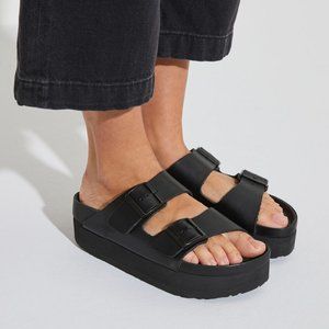 Birkenstock Arizona Platform Sandals - Black | Size EU 41 / US 10-10.5